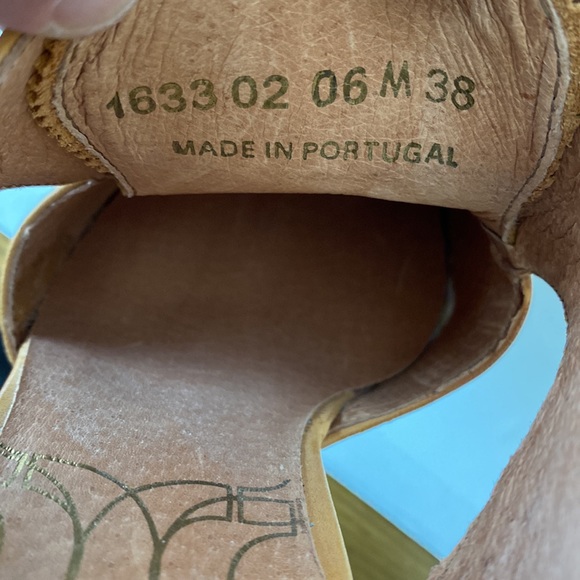 NWOT Anthropology X Coque Terra Leather Oxford Block Heel-Ocher yellow EU38-US 7 - Picture 11 of 15